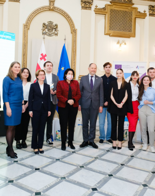 The President of Georgia, the EU, and CSRDG Award and Celebrate Young Social Entrepreneurship Ambassadors